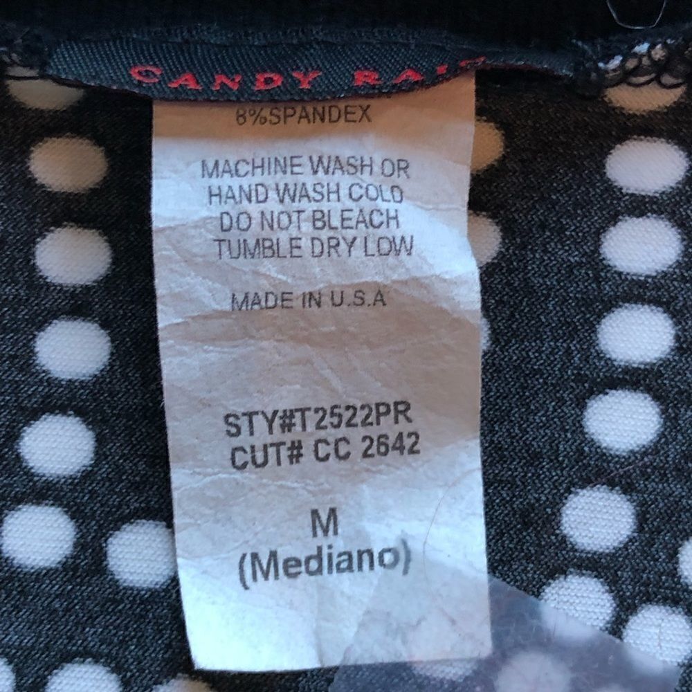 Candy Rain Blouse V neck Black and white Medium - Picture 3 of 5